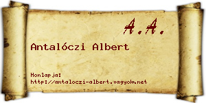 Antalóczi Albert névjegykártya